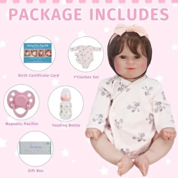 Reborn Baby Dolls 17Inch Cute Realistic Baby Doll with Soft Vinyl Full Body